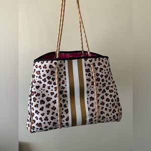 Neoprene Leopard Print Tote Bag